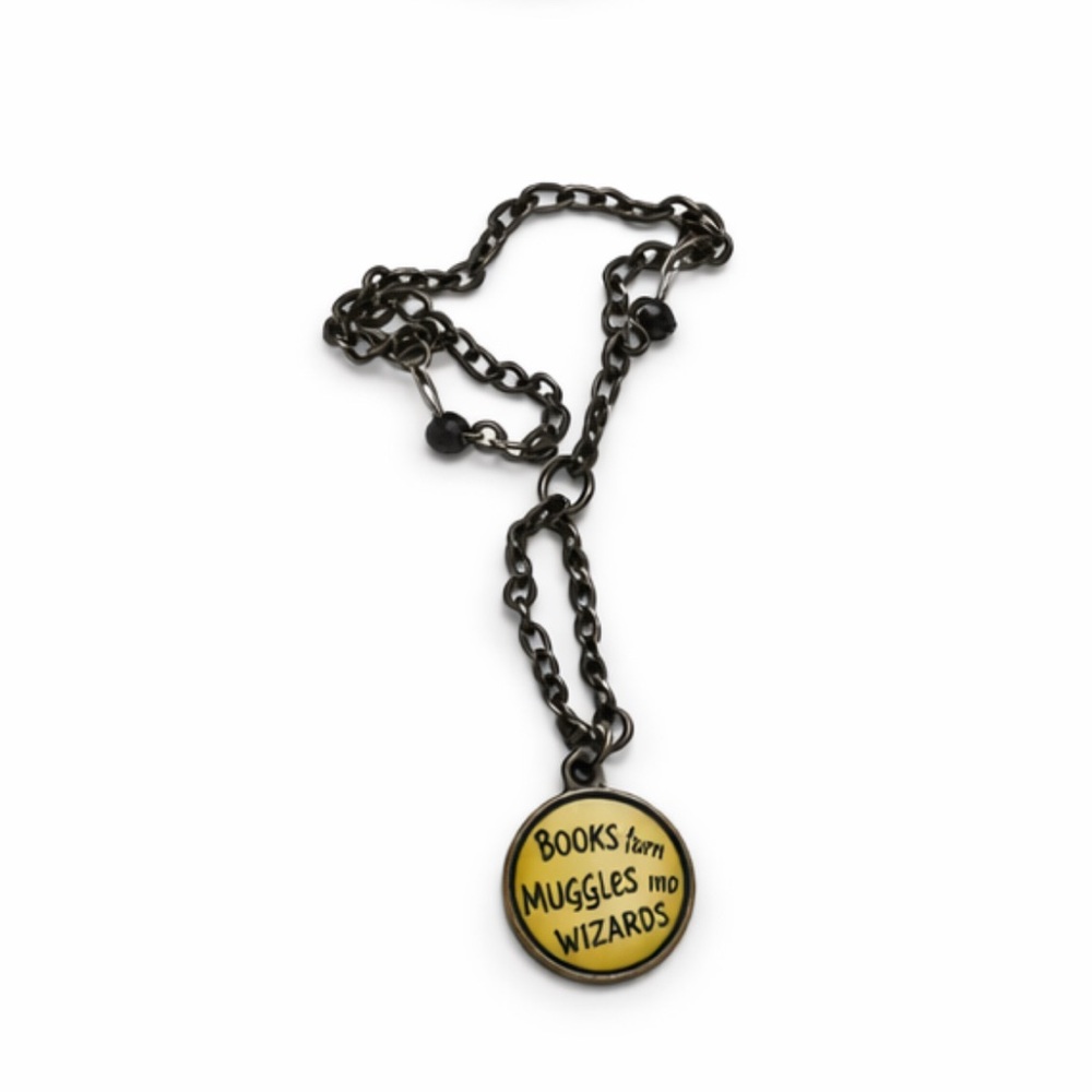 Books Turn Muggles into Wizards Harry Potter Collectible Necklace